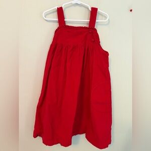 Little English Red Sleeveless Corduroy Dress